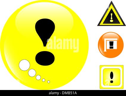 Simbolo giallo di avvertimento impostato Illustrazione Vettoriale