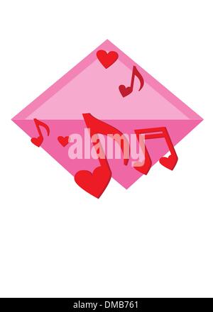 Lettera con note musicali Illustrazione Vettoriale