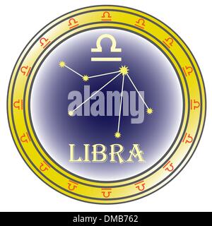 Segno zodiacale bilancia Illustrazione Vettoriale