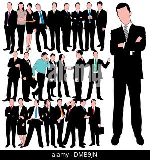 25 imprenditori sagome impostato Illustrazione Vettoriale