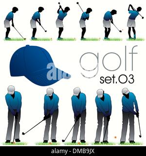 I giocatori di golf sagome impostato Illustrazione Vettoriale