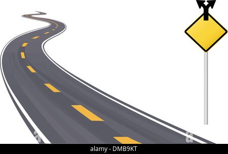 Segno di traffico informazioni spazio copia su autostrada Illustrazione Vettoriale