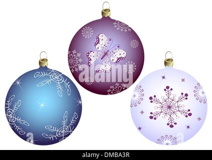 Impostare il Natale di sfere Illustrazione Vettoriale