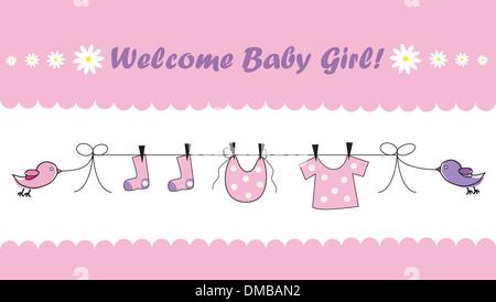 Welcome Baby girl Illustrazione Vettoriale