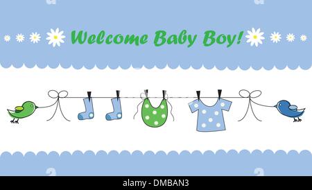 Welcome Baby Boy Illustrazione Vettoriale