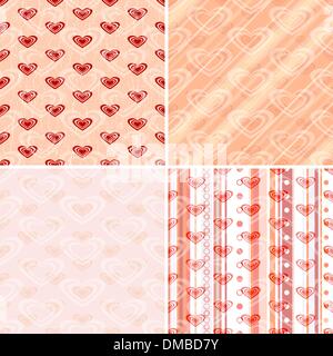 Impostare seamless pattern di san valentino Illustrazione Vettoriale