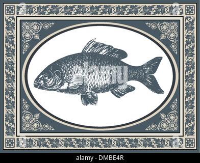 Pesce antica illustrazione vettoriale Illustrazione Vettoriale