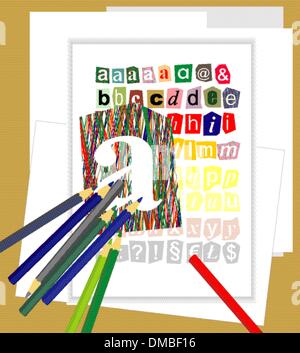 Disegnare l'alfabeto Illustrazione Vettoriale