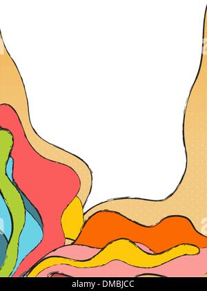 Onde colorate con uno sfondo vuoto discorso bolla Illustrazione Vettoriale