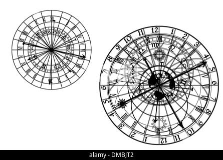 Orologio astronomico - vettore Illustrazione Vettoriale