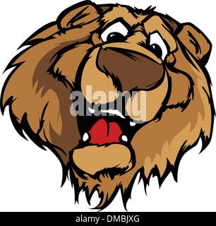 Sorridente Cartoon Bear mascotte grafica vettoriale Illustrazione Vettoriale