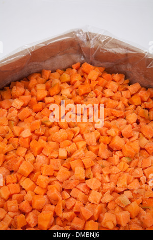 Prezzi di carota scambi Quantità per confezione di verdure pacchetto giallo rettangolare piccolo pezzo molti molti comprare vendere prodotto texture Foto Stock