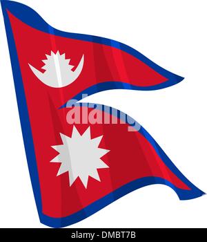 Politica sventola bandiera del Nepal Illustrazione Vettoriale