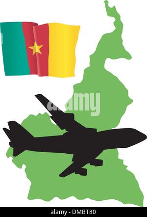 Fly me il Camerun Illustrazione Vettoriale