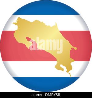 Pulsante di bandiera nei colori del Costa Rica Illustrazione Vettoriale