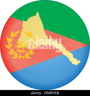 Pulsante di bandiera dei colori in Eritrea Illustrazione Vettoriale