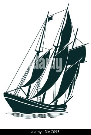 Vecchia nave a vela Illustrazione Vettoriale
