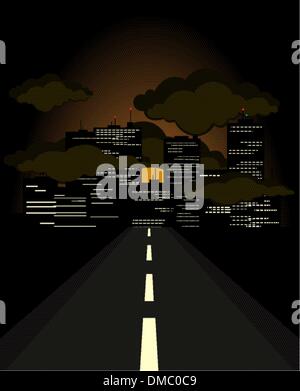 Strada di notte Illustrazione Vettoriale