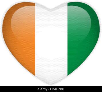 Irlanda bandiera cuore pulsante lucida Illustrazione Vettoriale