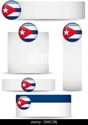 Cuba Paese set di banner Illustrazione Vettoriale