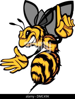 Hornet Bee Wasp Cartoon immagine vettoriale Illustrazione Vettoriale