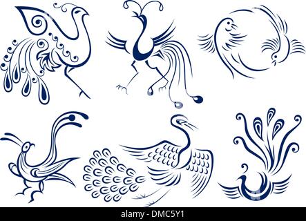 Bird tattoo graphic design Illustrazione Vettoriale