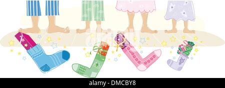 Calzini di Natale Illustrazione Vettoriale