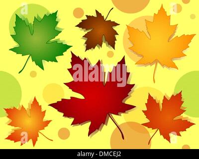 Seamless foglie di acero colori autunnali pattern Illustrazione Vettoriale