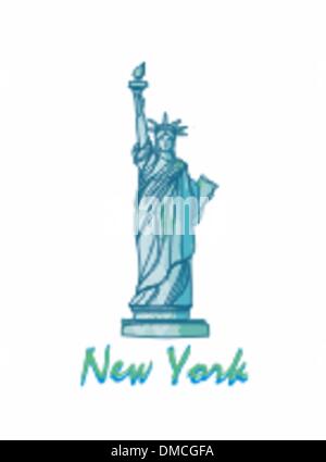 Statua della Libertà - il simbolo della città di New York Illustrazione Vettoriale