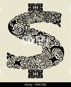 Dollaro decorativo ornamento Illustrazione Vettoriale