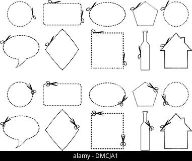Taglio a forbice di forme diverse Illustrazione Vettoriale