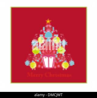 Stilizzata albero di natale card Illustrazione Vettoriale