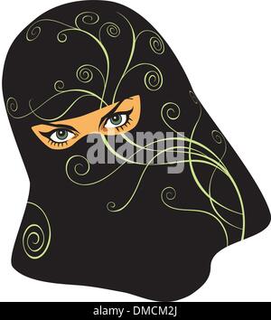 La donna araba in un yashmak Illustrazione Vettoriale