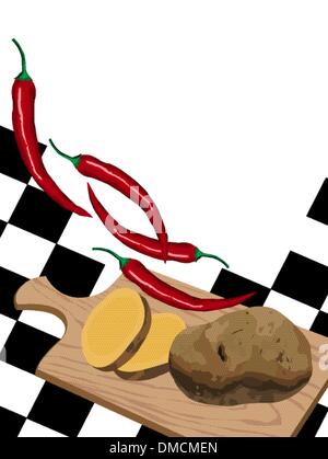 Le verdure sul taglio di cinghiale Illustrazione Vettoriale