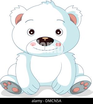 Simpatico orso polare cartoon Illustrazione Vettoriale