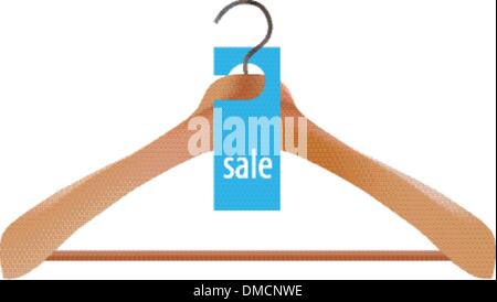 Rivestimento in legno appendiabiti e vendita illustrazione dei tag Illustrazione Vettoriale