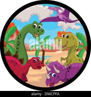 Funny dinosaur cartoon Illustrazione Vettoriale