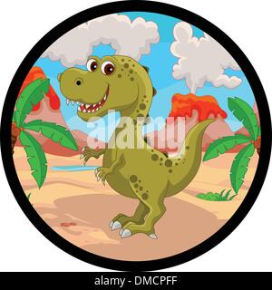 Funny dinosaur cartoon Illustrazione Vettoriale