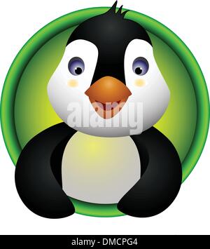 Attraente pinguino cartoon Illustrazione Vettoriale