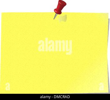 Nota appuntata carta giallo canarino Illustrazione Vettoriale