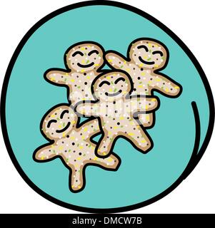 Pila di Gingerbread sul Round sfondo verde Illustrazione Vettoriale