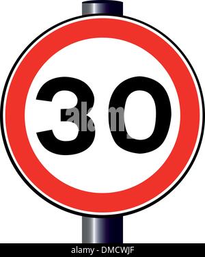 30 MPH segno di traffico Illustrazione Vettoriale