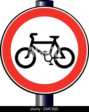 Ciclista segno di traffico Illustrazione Vettoriale