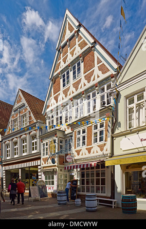 Il Hökerhus merchant house nella città vecchia, la città anseatica di Stade, Bassa Sassonia, Germania Foto Stock