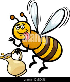 Il miele delle api di insetto illustrazione cartoon Illustrazione Vettoriale