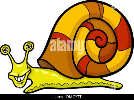 Lumaca mollusco cartoon illustrazione Illustrazione Vettoriale