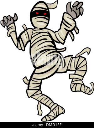 Mummia monster cartoon illustrazione Illustrazione Vettoriale
