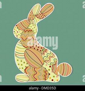 Decorate Easter Bunny silhouette Illustrazione Vettoriale