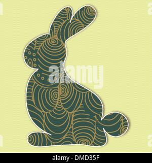 Decorate Easter Bunny silhouette Illustrazione Vettoriale