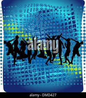 La vita del club, la gente ballare, fluente telaio Illustrazione Vettoriale